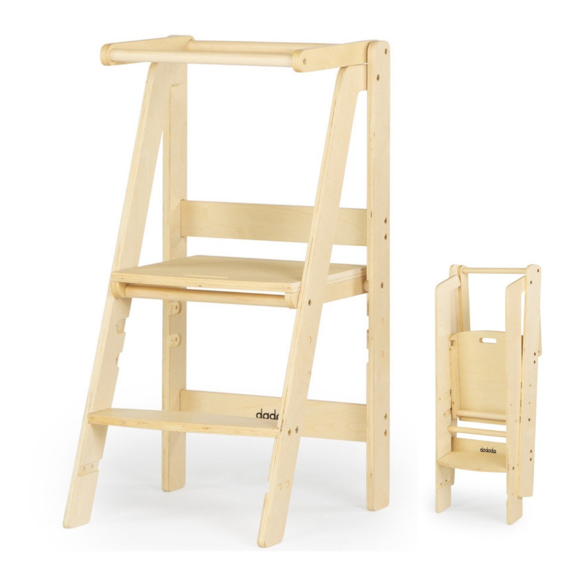Safe & Sturdy Folding Toddler Tower - Adjustable Learning Step Stool for Kitchen, Bathroom & Playroom - Montessori Helper for Kids Independence
