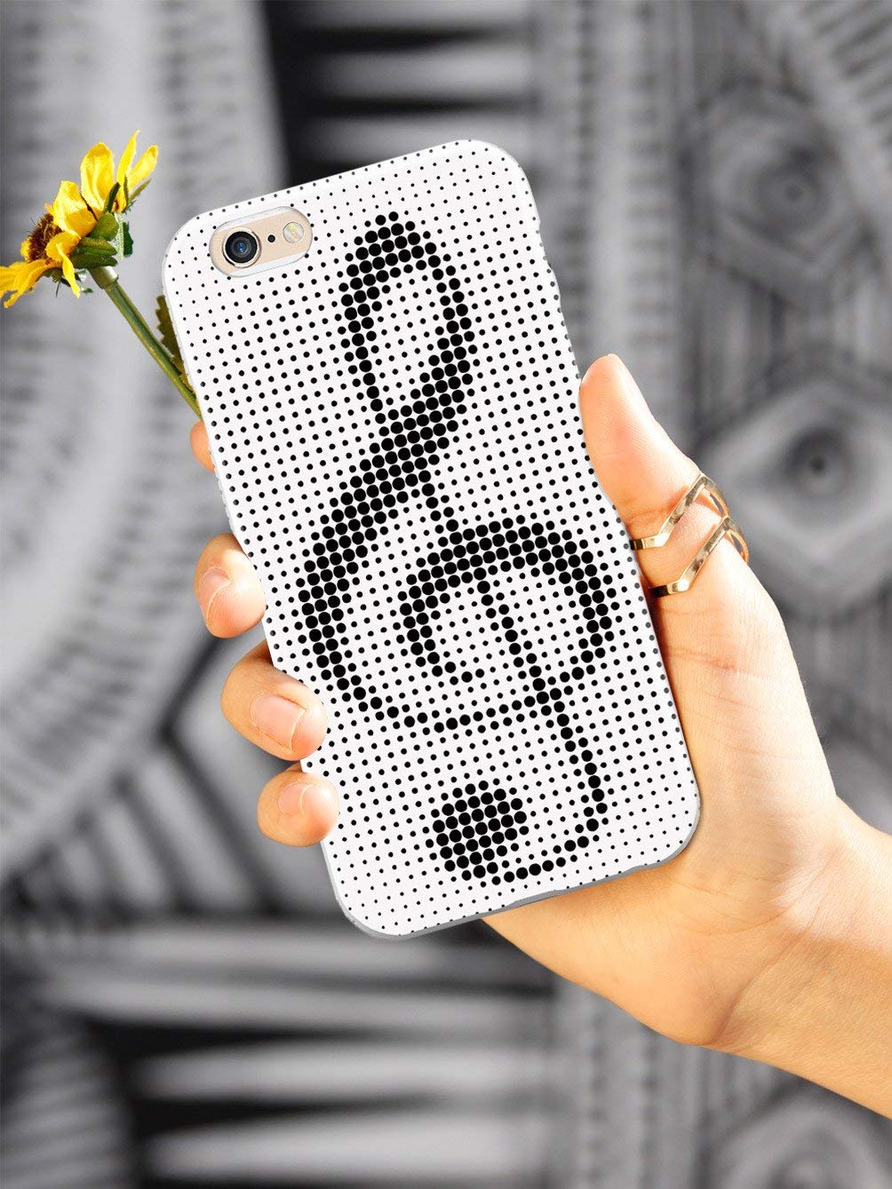 Inspired Cases - iPhone 8 Case Compatible - 3D Textured Protective Cover for Apple iPhone 8 - Treble Clef Polka Dots Design - White - Perfect for Music Lovers & Daily Protection