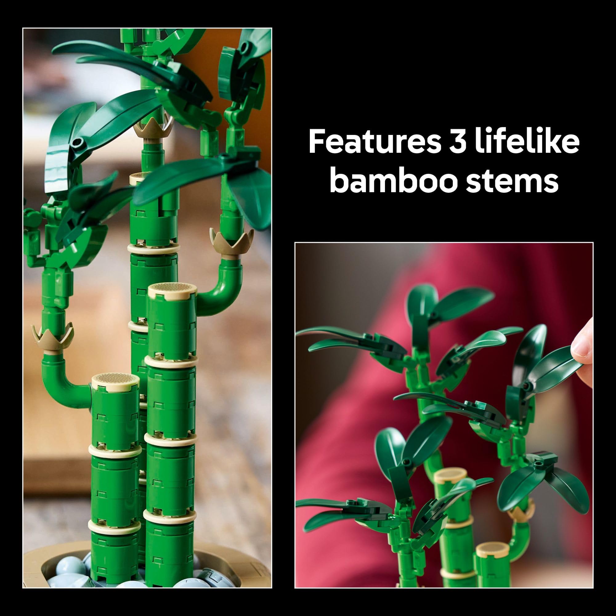 LEGO Botanicals Lucky Bamboo Building Kit - Creative DIY Artificial Plant for Home & Office Decor - Adult Building Toy (18+) - Perfect Desk Plant for Table, Workspace, Living Room - Unique Gift for Mother's Day, Birthday, Housewarming - 10344 - Relaxing Zen Decor & Stress Relief Activity