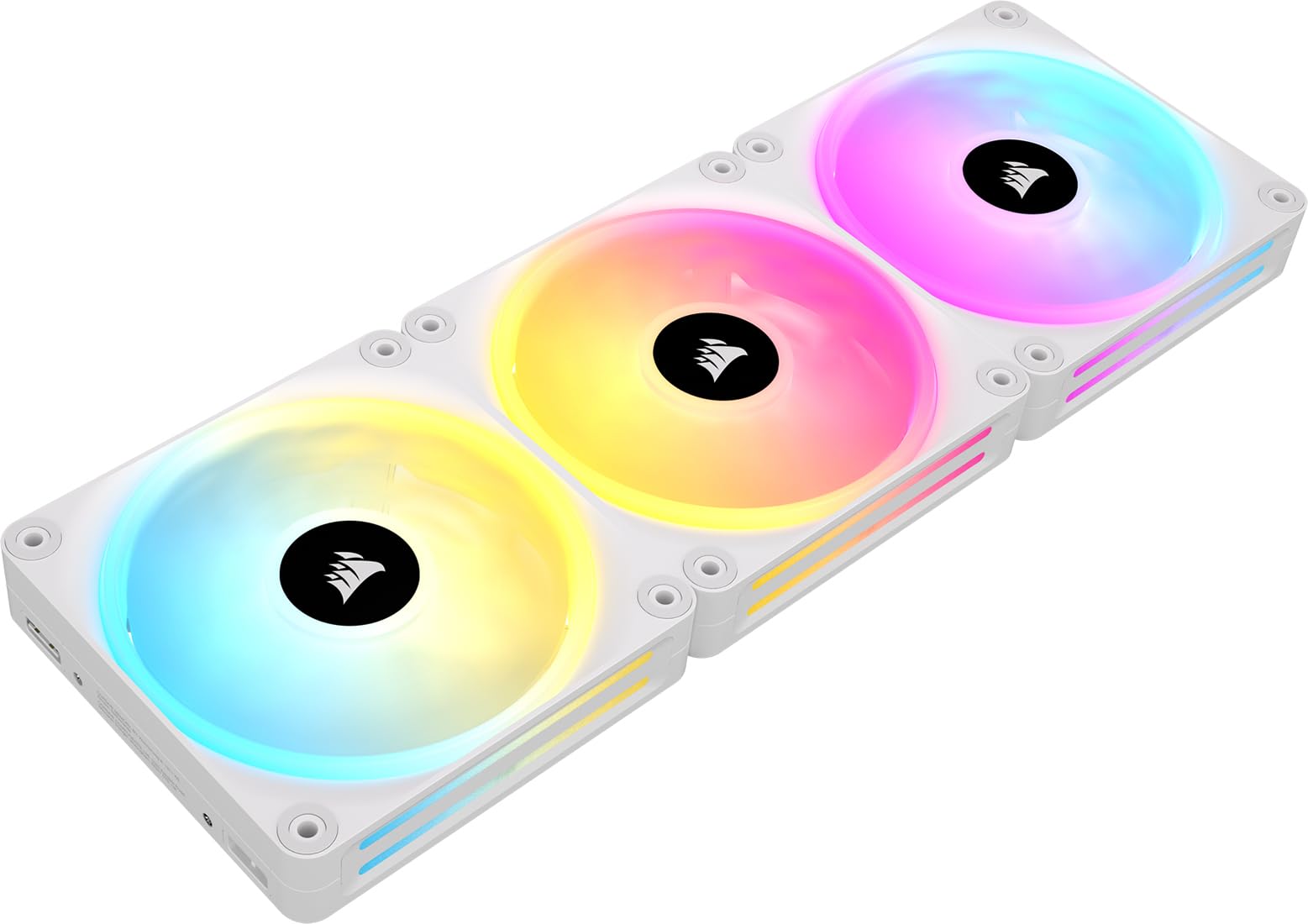 Corsair iCUE LINK QX120 RGB 120mm Magnetic Dome Cooling Fans - Triple Fan Starter Kit with iCUE LINK System Hub (White) - High Performance PC Case Fans for Gaming Rigs & Custom Water Cooling Builds