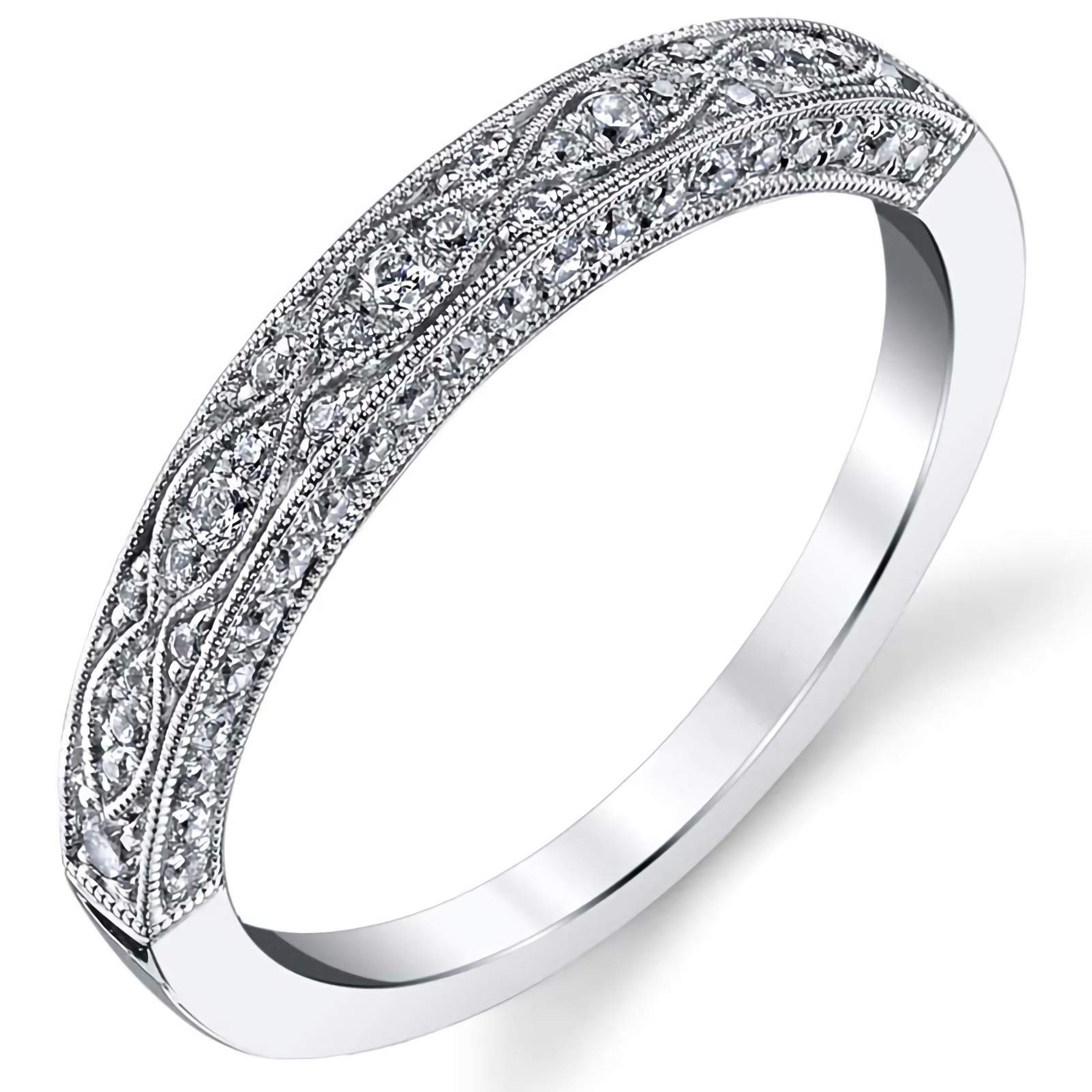 10K/14K/18K Gold & Platinum Plated Silver Women's Wedding Bands - 4 Elegant Styles for Brides, Anniversaries & Special Occasions