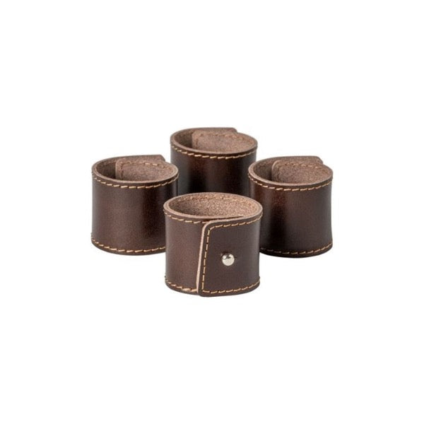 Premium Leather Napkin Rings Set of 6 - Elegant Table Decor for Weddings, Dinner Parties & Holiday Gatherings - Handcrafted Eco-Friendly Napkin Holders for Formal Dining & Home Decor