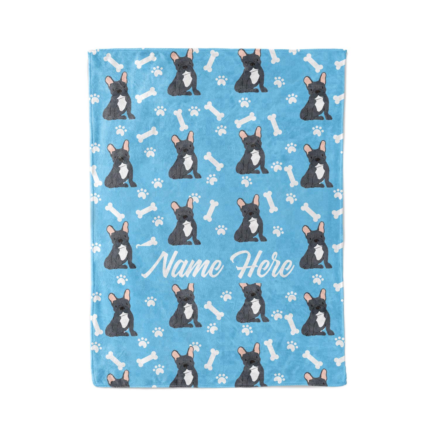 Custom Personalized Fleece & Sherpa Pet Blanket for French Bulldogs - Cozy Throw for Men, Women, Kids & Babies | Perfect Dog Lover Gift for Bedtime, Sofa & Travel Use