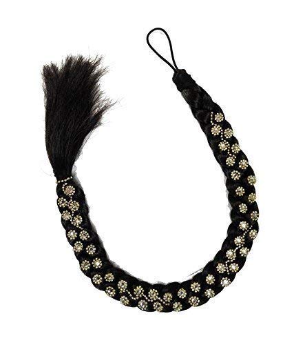 Majik Hair Parandi Choti with Stone Work - Traditional Indian Hair Braid Accessory for Women & Girls | Perfect for Weddings, Festivals & Cultural Events
