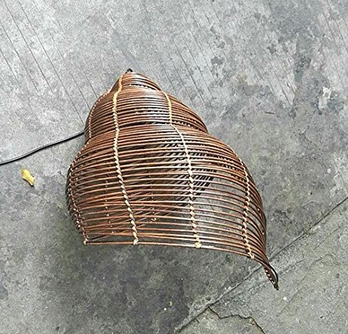 Rattan Snail Ceiling Pendant Light - Modern Farmhouse Dining Room Chandelier, Creative Garden & Study Room Hanging Lamp for Cafe, Restaurant, and Home Decor (Coffee Brown) - Perfect for Boho, Coastal, and Rustic Interior Design Styles
