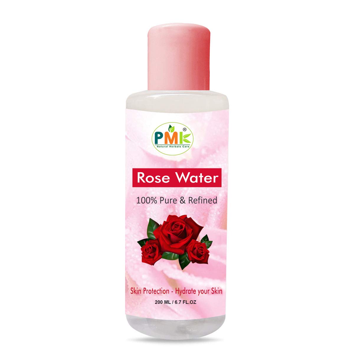 PMK Pure & Natural Rose Water (Gulab Jal) - 200ml Hydrating Facial Toner & Hair Mist for Glowing Skin & Shiny Hair | Perfect for Daily Skincare, Makeup Setting & Hair Refreshment