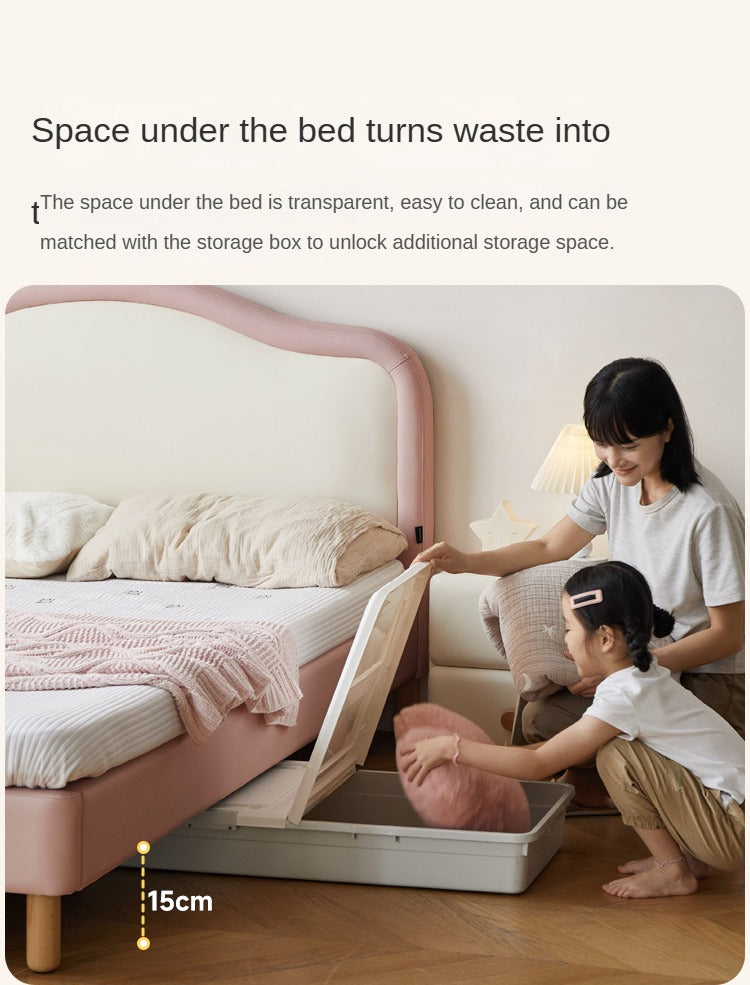 Organic Leather Kids Soft Cloud Bed - Ultra Comfortable & Hypoallergenic Toddler Bed for Nursery, Bedroom, or Playroom - Perfect for Relaxation & Sweet Dreams
