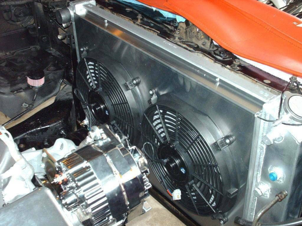 CU161 4-Row Radiator for 1966-1990 Chevy GMC Pontiac Cadillac Buick Oldsmobile - 17 x 28-1/4 Inch Core with Shroud, Fan & Relay Kit - Perfect for Engine Cooling & Performance Upgrades