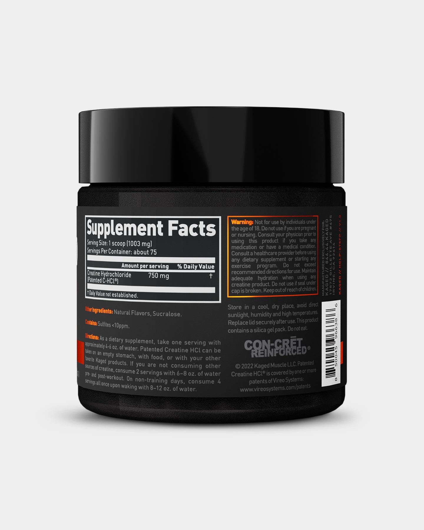 KAGED C HCl Creatine Supplement - Pure & Effective for Muscle Growth, Strength & Performance | Ideal for Athletes, Bodybuilders & Fitness Enthusiasts