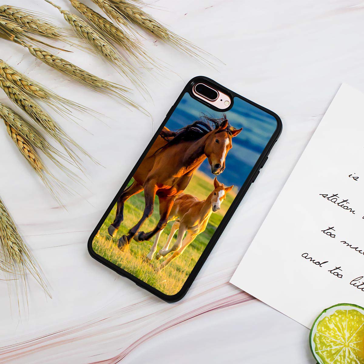 Durable Soft Protective Phone Case for iPhone 8, iPhone 7, iPhone SE 2 (2020) - Horse Pony Design - Shockproof Slim Cover for Everyday Use & Outdoor Activities