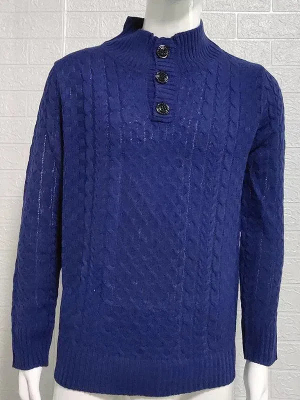 Men's Knitted Turtle Neck Sweater - Cozy Winter Pullover for Casual & Office Wear