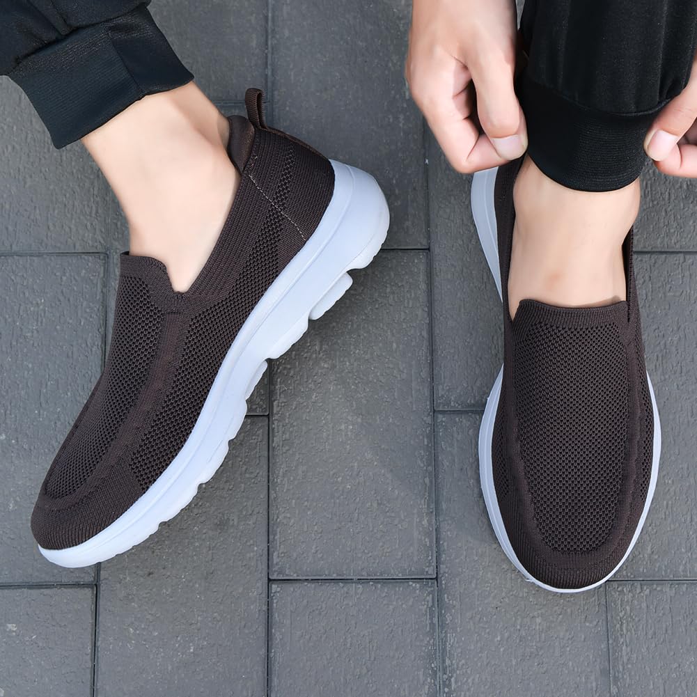 Konhill Men's Slip-On Loafers - Breathable Mesh Walking Shoes & Casual Sneakers for Men | Perfect for Walking, Travel & Everyday Comfort