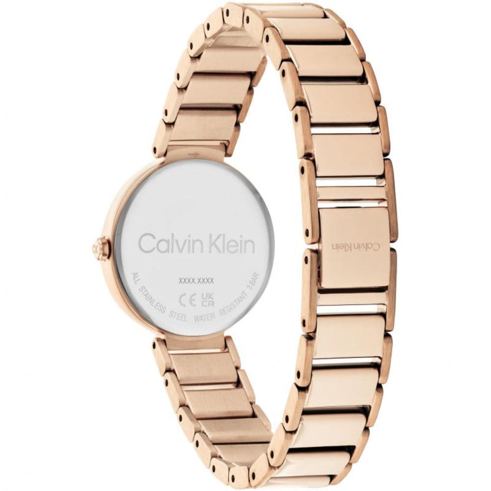 Calvin Klein Minimalist Rose Gold Stainless Steel Women's Watch 25200140 - Elegant Timepiece for Office, Date Night & Special Occasions