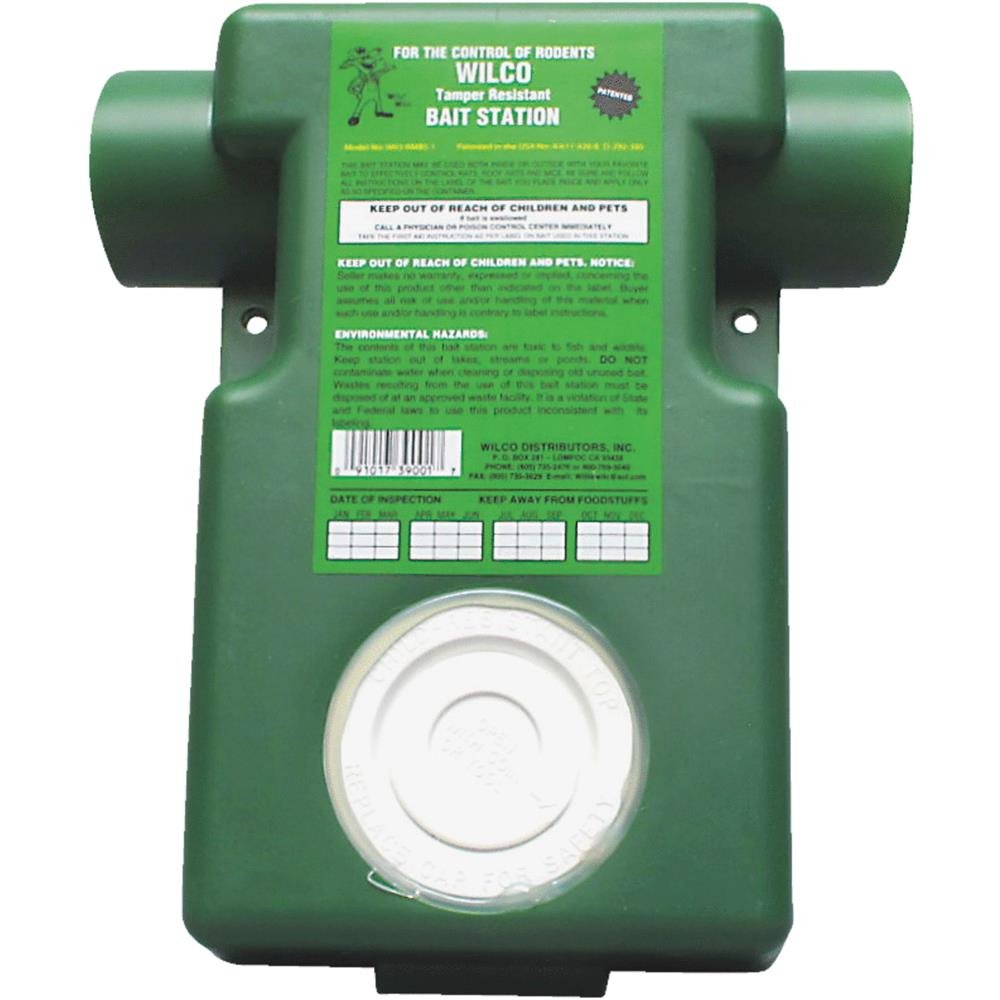 Wilco 39001 Rat and Mouse Bait Station - Effective Rodent Control for Homes, Garages, and Outdoor Areas