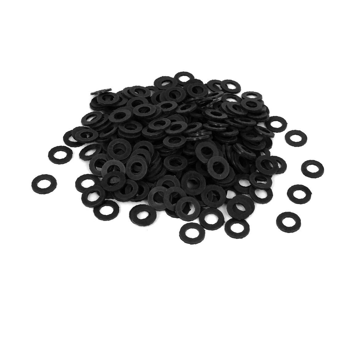 Nylon Flat Insulating Washers M6 x 12mm x 1.2mm - 400PCS Black Spacers & Gaskets for Electrical, Plumbing, and DIY Projects
