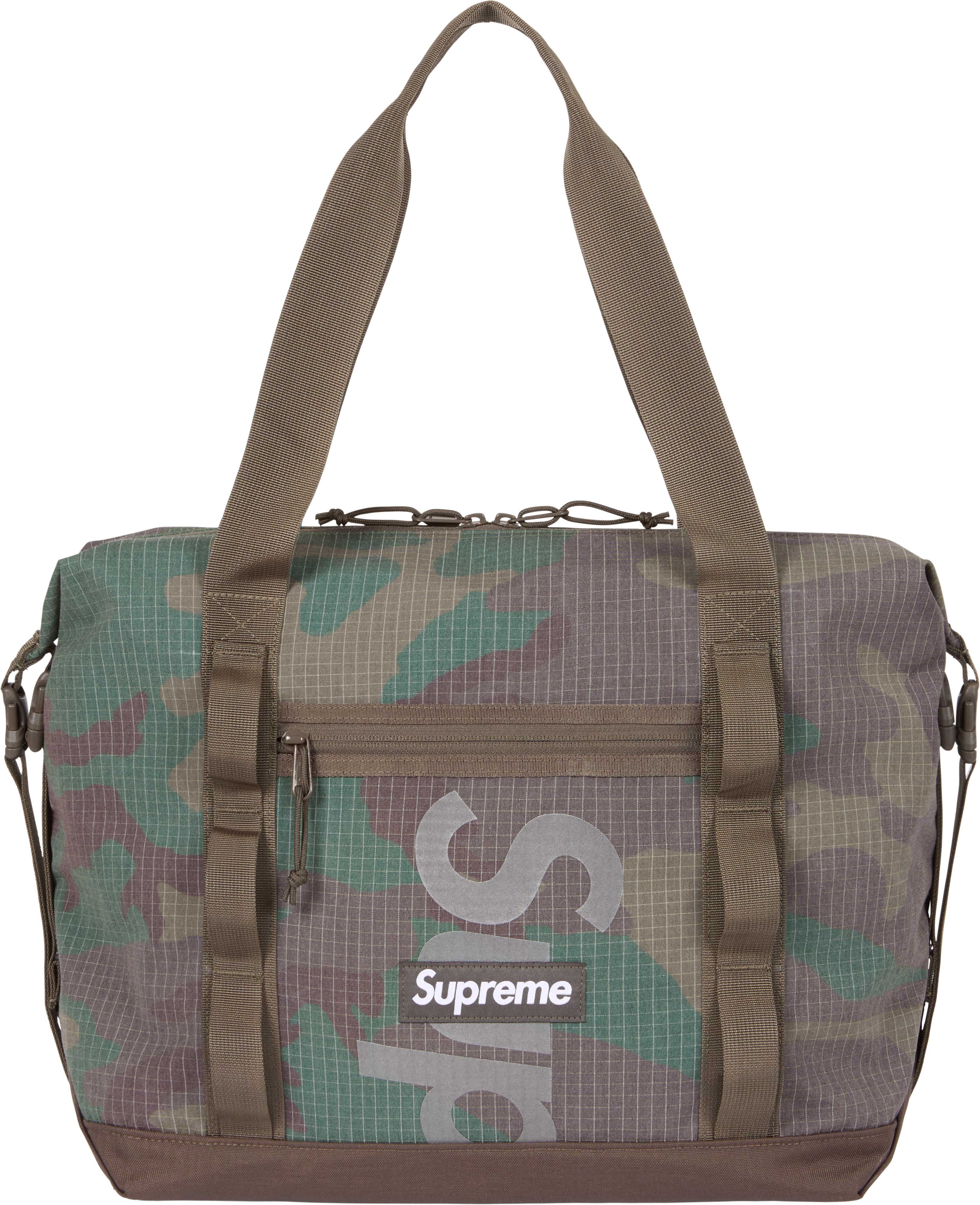 Supreme SS24 Tote Bag - Durable Canvas Woodland Camo Print - Perfect for Shopping, Beach & Daily Use