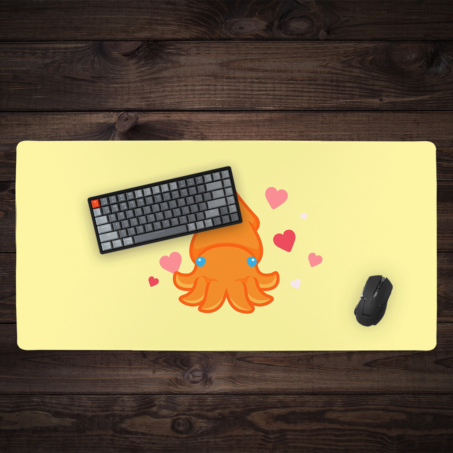 Kraken Valentine Extended Gaming Mouse Pad - Large Non-Slip Rubber Base, Smooth Surface for PC, Laptop, Office & Home Use - Perfect for Gamers, Work & Study