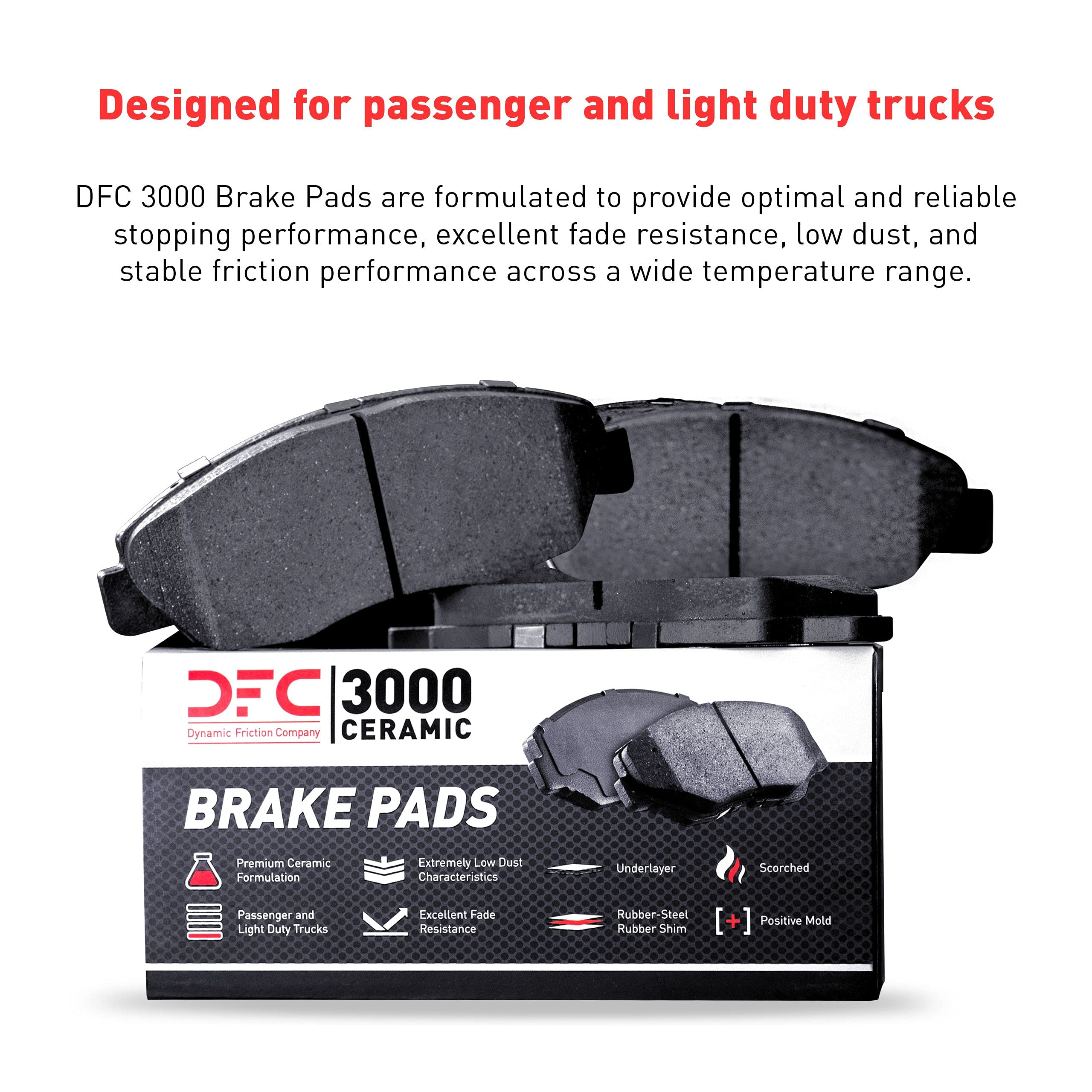 Dynamic Friction Company Ceramic Front Brake Pads and Rotors Kit - High Performance Braking System for Cars, Trucks & SUVs | Ideal for Daily Commuting, Highway Driving & Heavy-Duty Towing | Perfect for Stop-and-Go Traffic, Mountain Roads & Emergency Braking