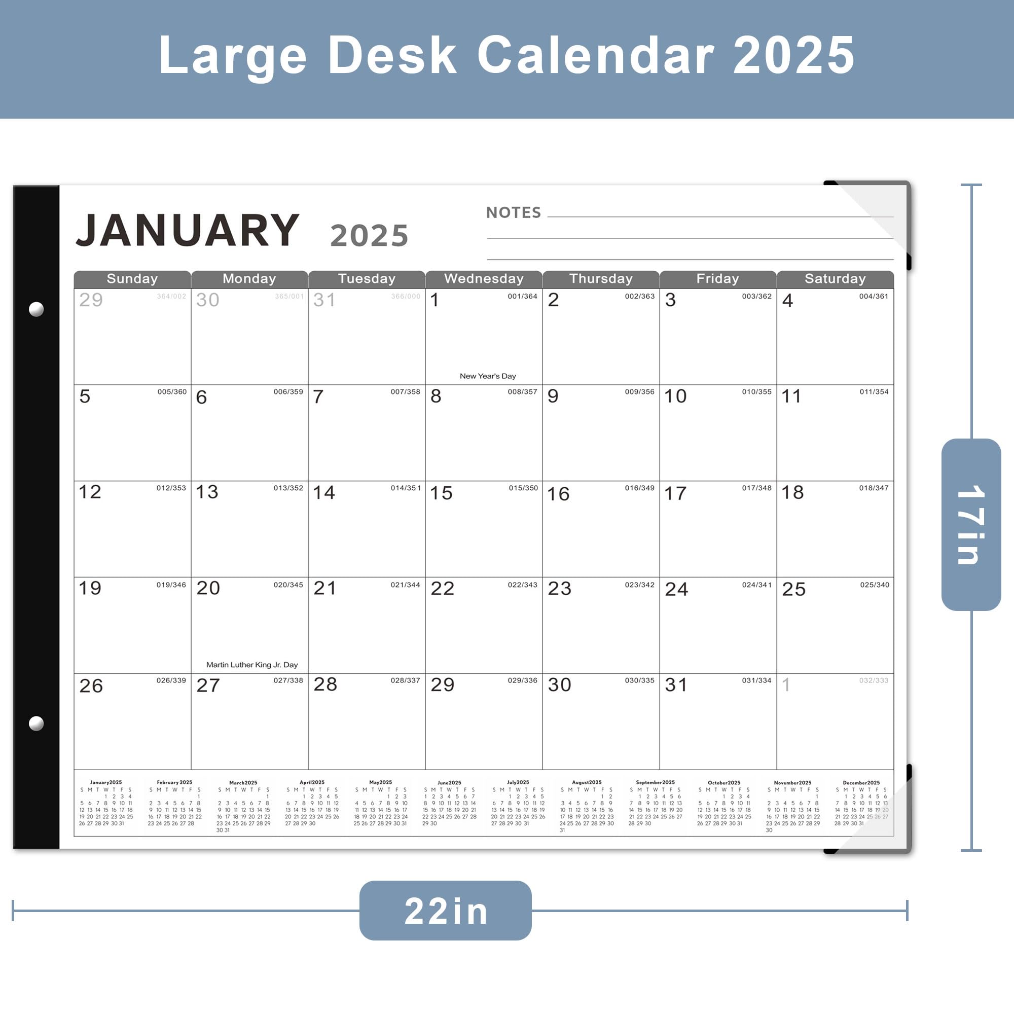 KOPEESY 2025-2026 18-Month Large Desk Calendar (Jan 2025 - Jun 2026) | 22