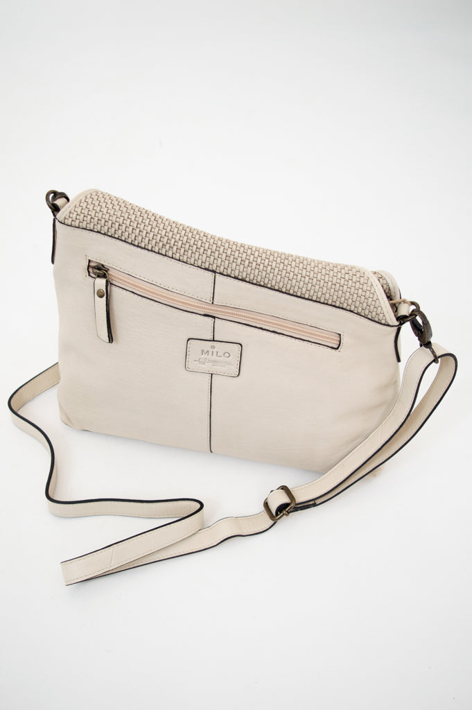 Premium Genuine Leather Handbag 072 in Ivory - Elegant Women's Purse for Work, Travel & Everyday Use