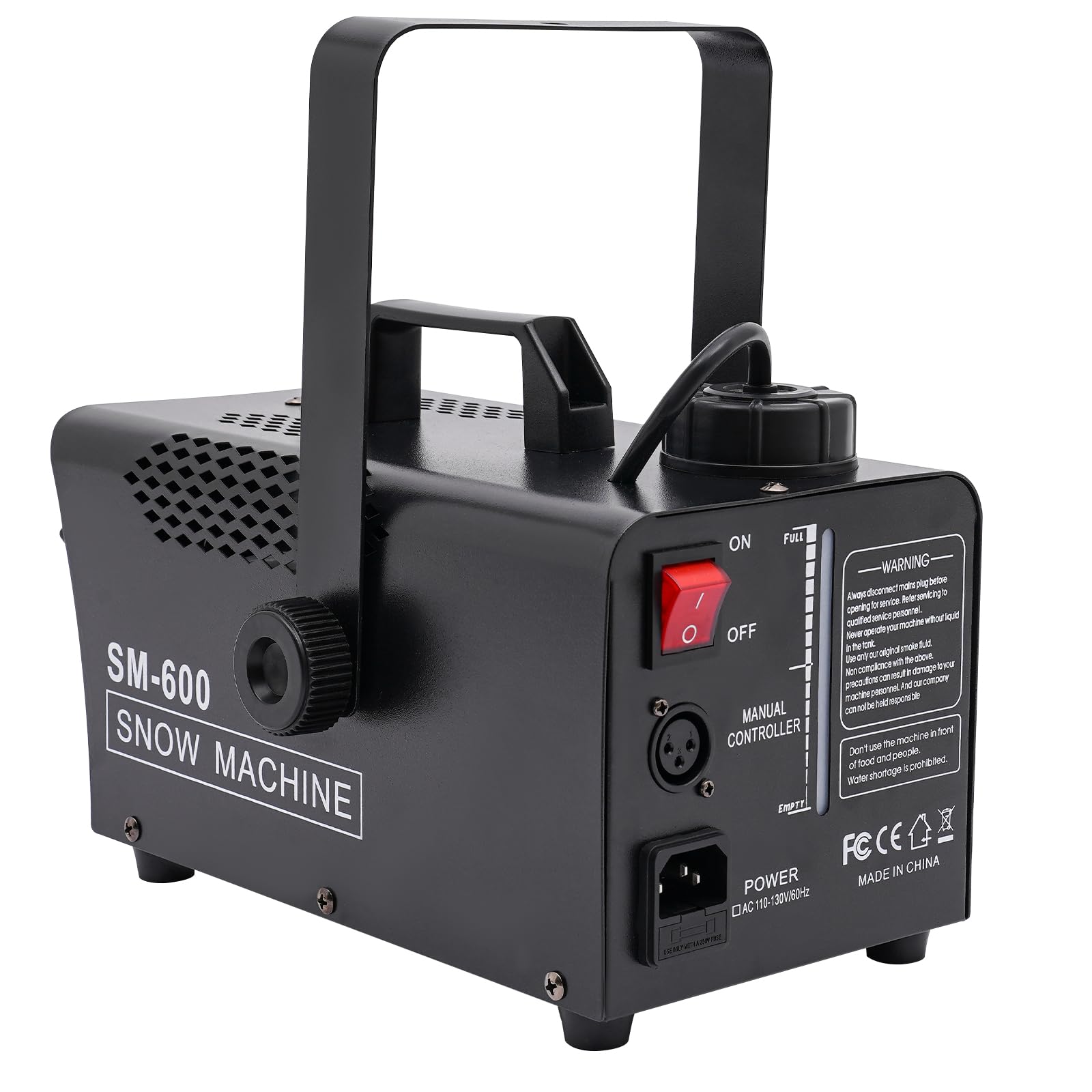 600W Portable Indoor/Outdoor Artificial Snow Machine - Silent Fake Snowflake Maker for DJ Shows, Wedding Parties, Christmas Decorations | Perfect for Stage Effects, Holiday Displays & Winter-Themed Events