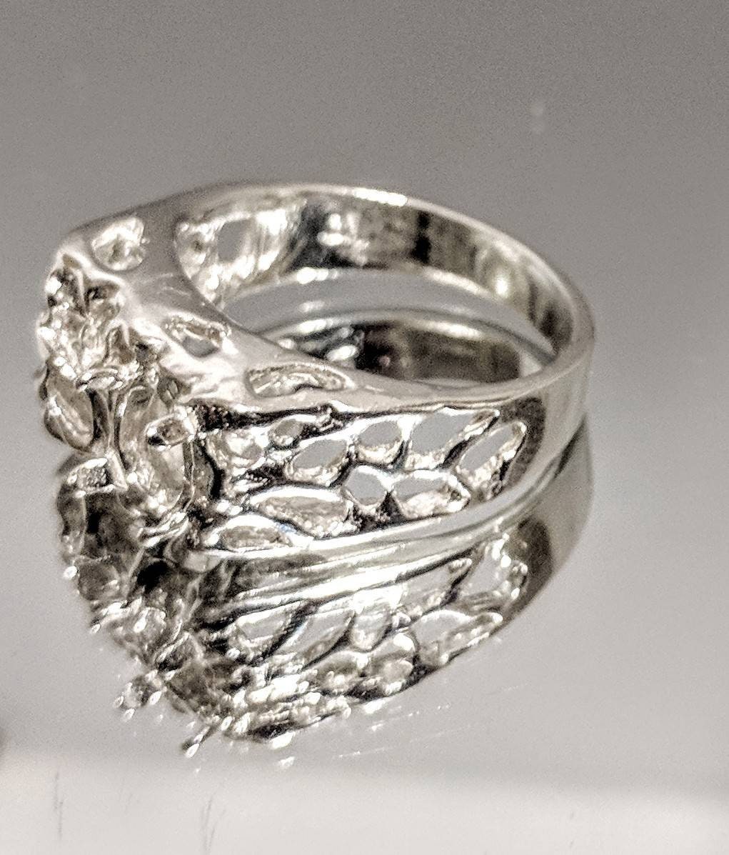 10K Gold or Sterling Silver Men's 8x6mm Oval Mesh Freeform Blank Ring - Sizes 9 & 11 (Setting 163 299/143 299) - Perfect for Weddings, Engagements & Everyday Wear