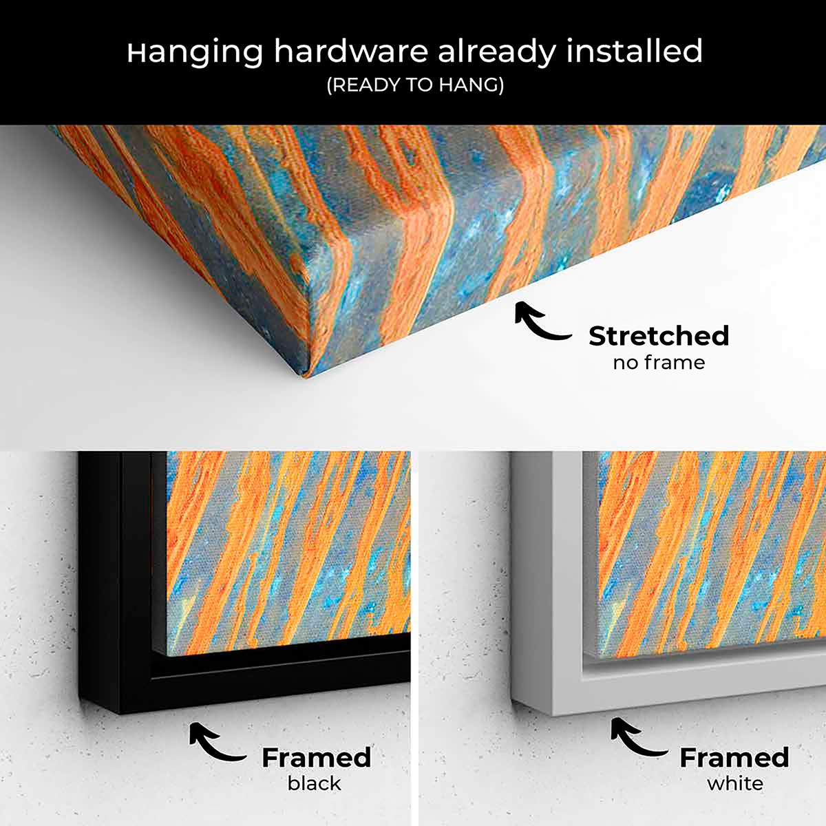 Orange Abstract Wall Art Canvas Print 0267 - Modern Home Decor for Living Room, Bedroom & Office
