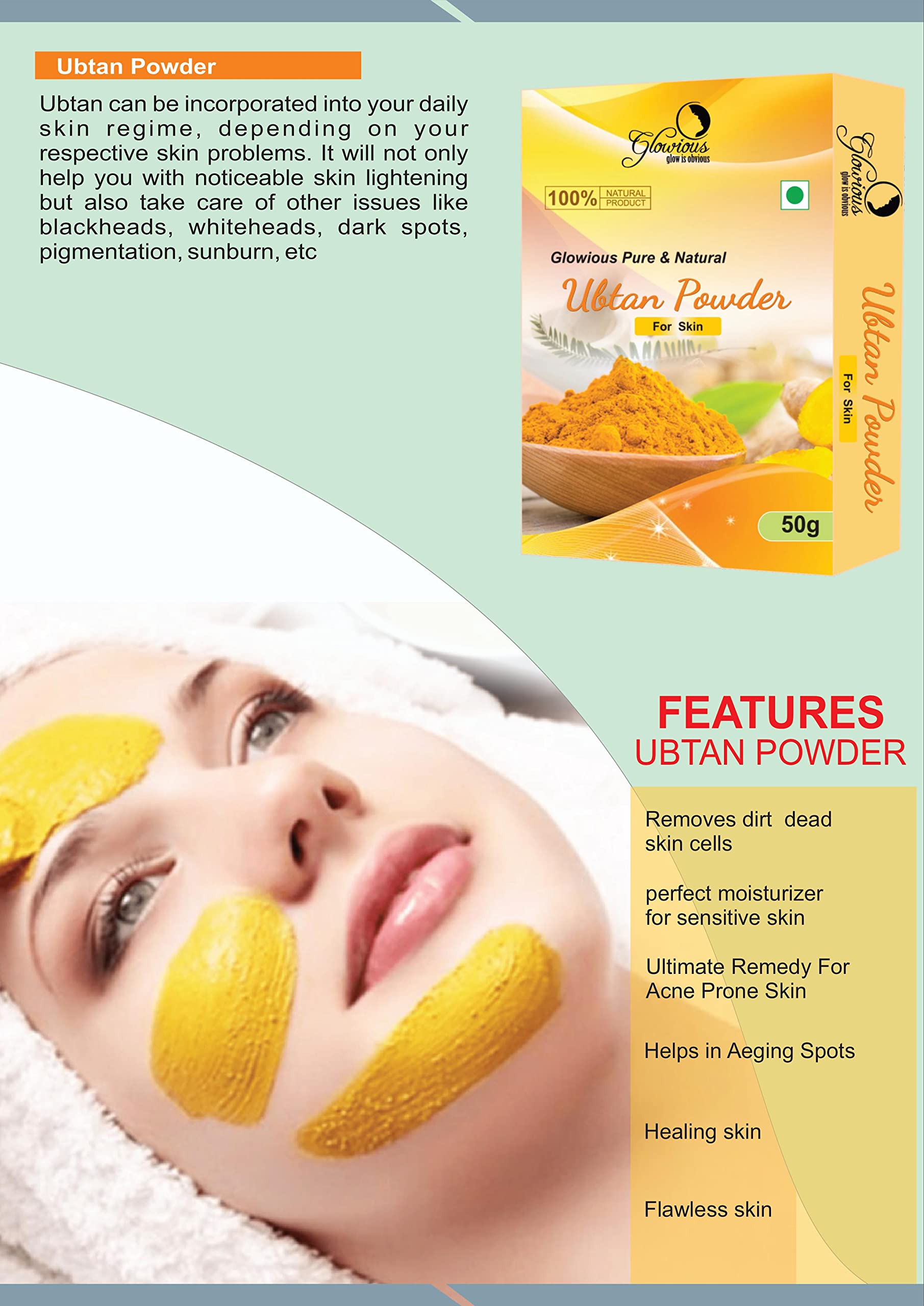 Glowious Radiance Bundle: 100% Natural Orange Peel, Amla, Hibiscus & Ubtan Powder Combo (200g) - Vitamin C Enriched Ayurvedic Skincare for Glow Boost, Fairness & Anti-Aging | Perfect for DIY Face Masks, Brightening Treatments & Holistic Skin Care Routines