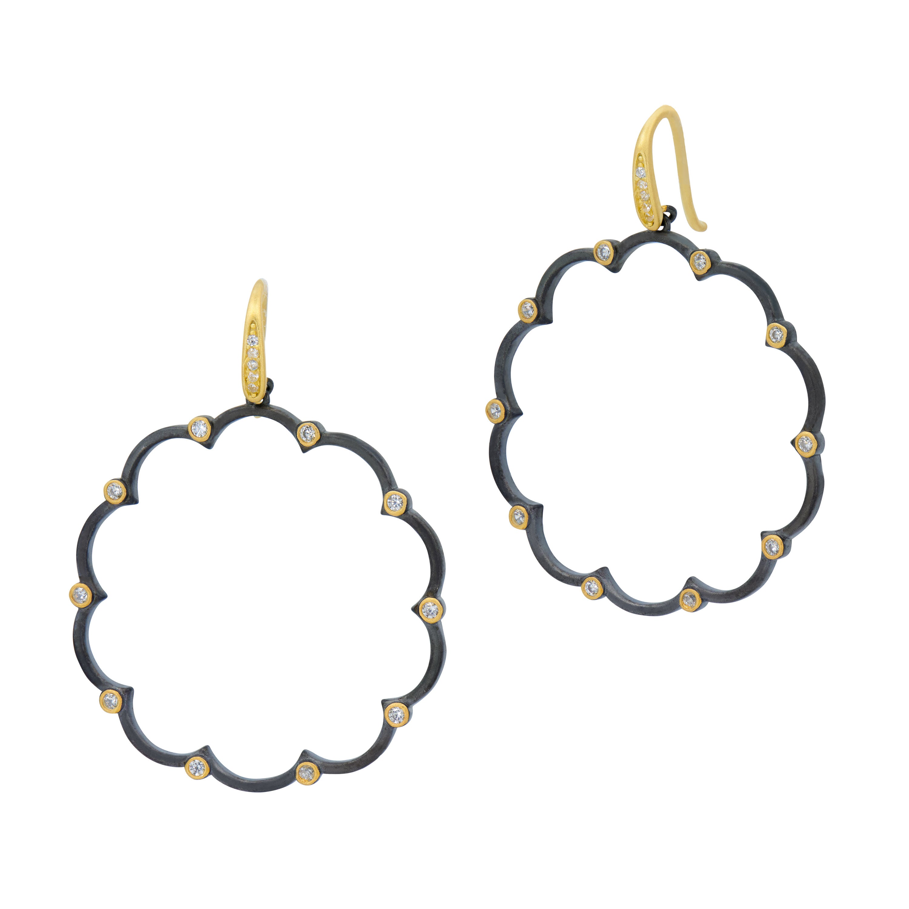 Signature Brooklyn in Bloom Open Hoop Earrings - Elegant Floral Design Gold/Silver Hoops for Women - Perfect for Weddings, Date Nights & Everyday Wear