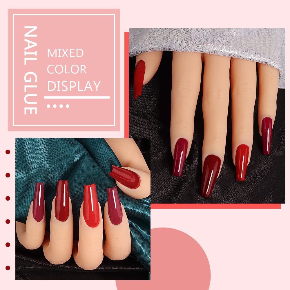 BINGBRUSH 3 Pcs Gel Nail Polish Kit - 10ML Red Soak Off UV LED Nail Polish, Long Lasting High Shine Nail Lacquer for Manicure, Salon & DIY Nail Art (A02-Red) | Perfect for Home Use, Professional Salons, Parties & Special Occasions