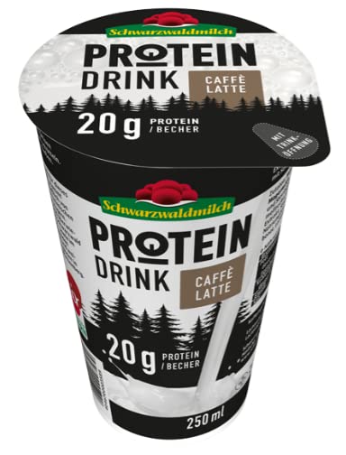 Schwarzwaldmilch Protein Caffé Latte - High Protein Coffee Drink, 10 x 250ml Ready-to-Drink Cups - Perfect for Breakfast, Gym & On-the-Go Energy Boost