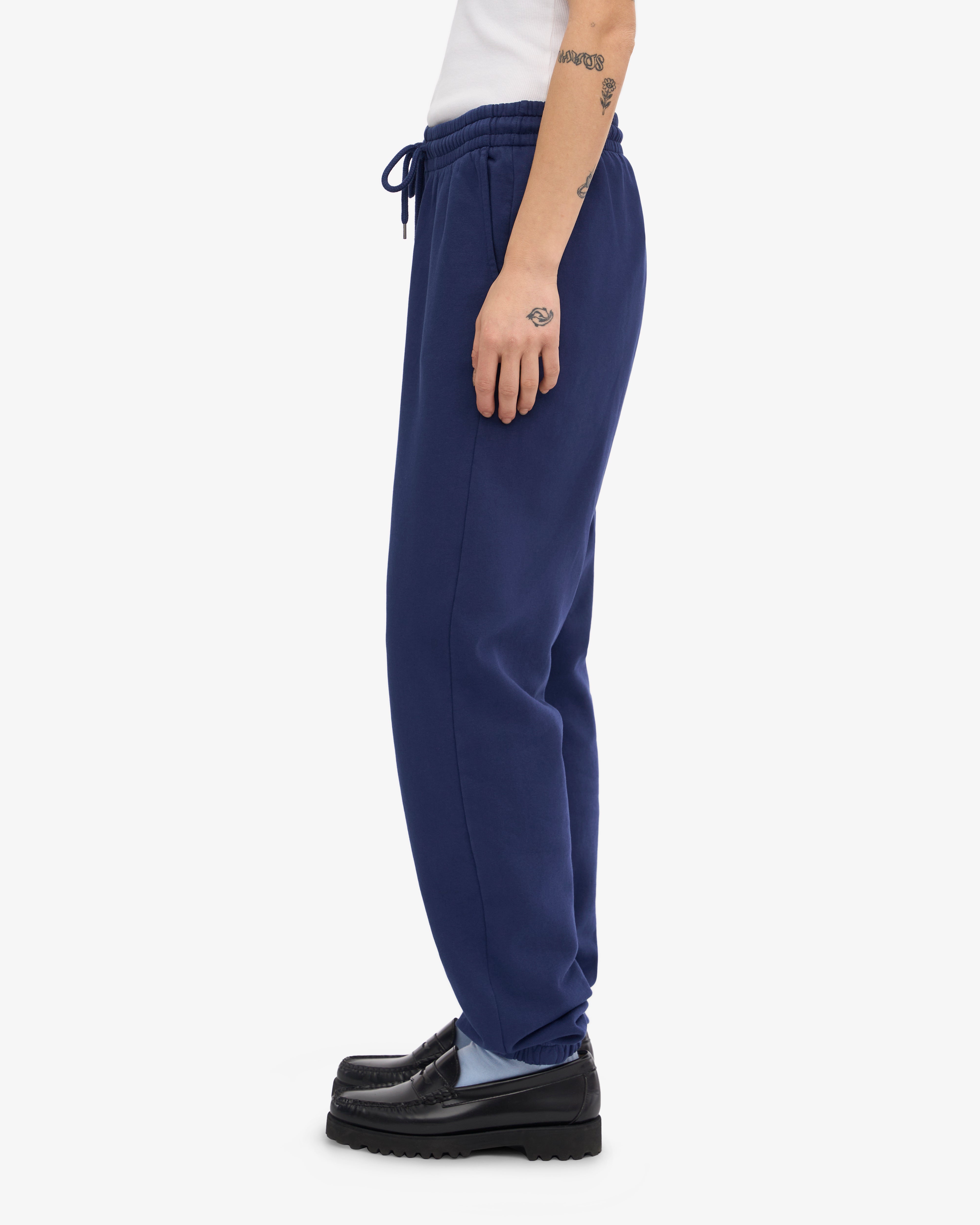 Premium Organic Cotton Sweatpants for Women & Men - Soft & Comfortable Marine Blue Joggers - Perfect for Yoga, Gym, Lounge & Casual Wear