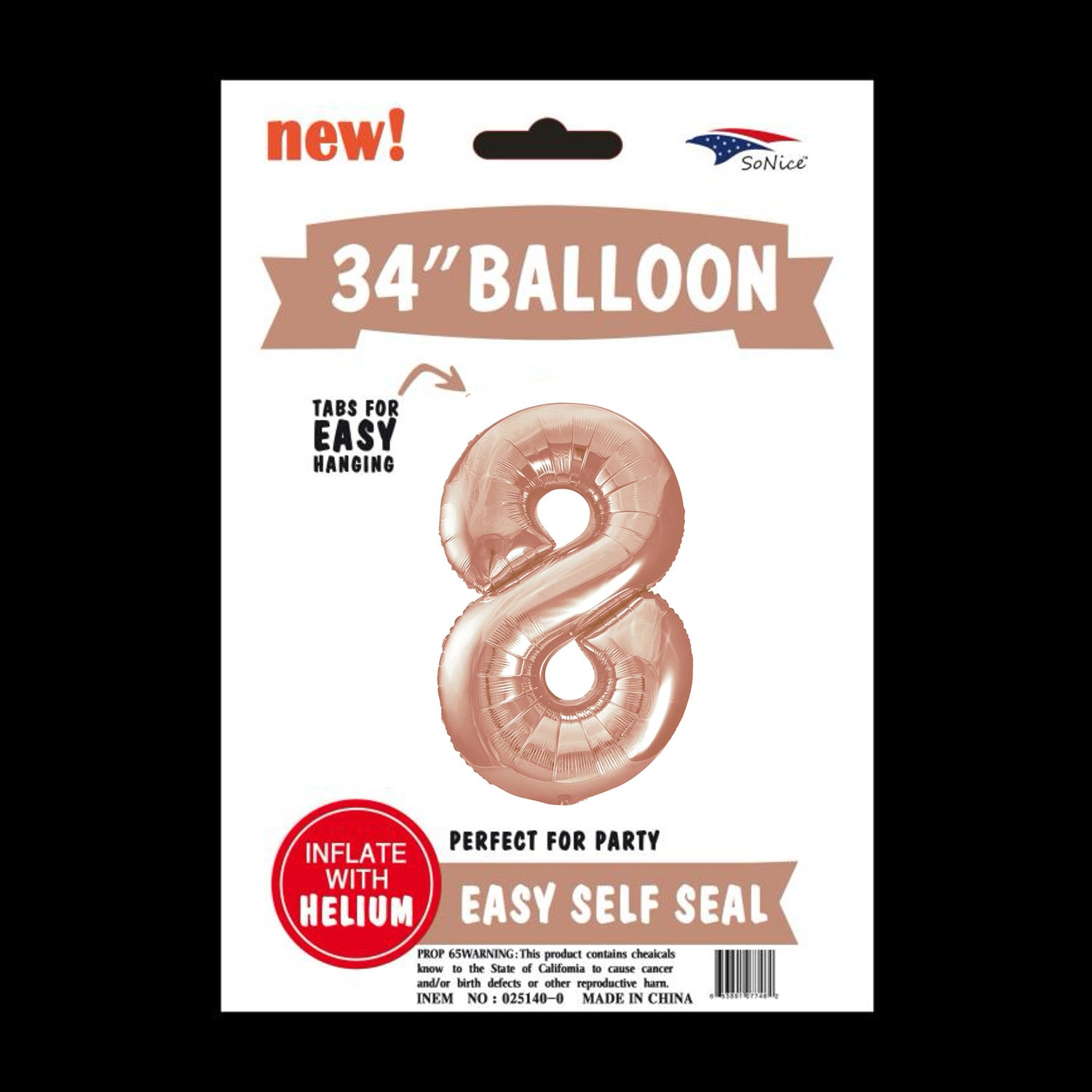 34 Inch Rose Gold Number 8 Foil Balloons for Birthday Party Decorations, Anniversary Celebrations & Special Events