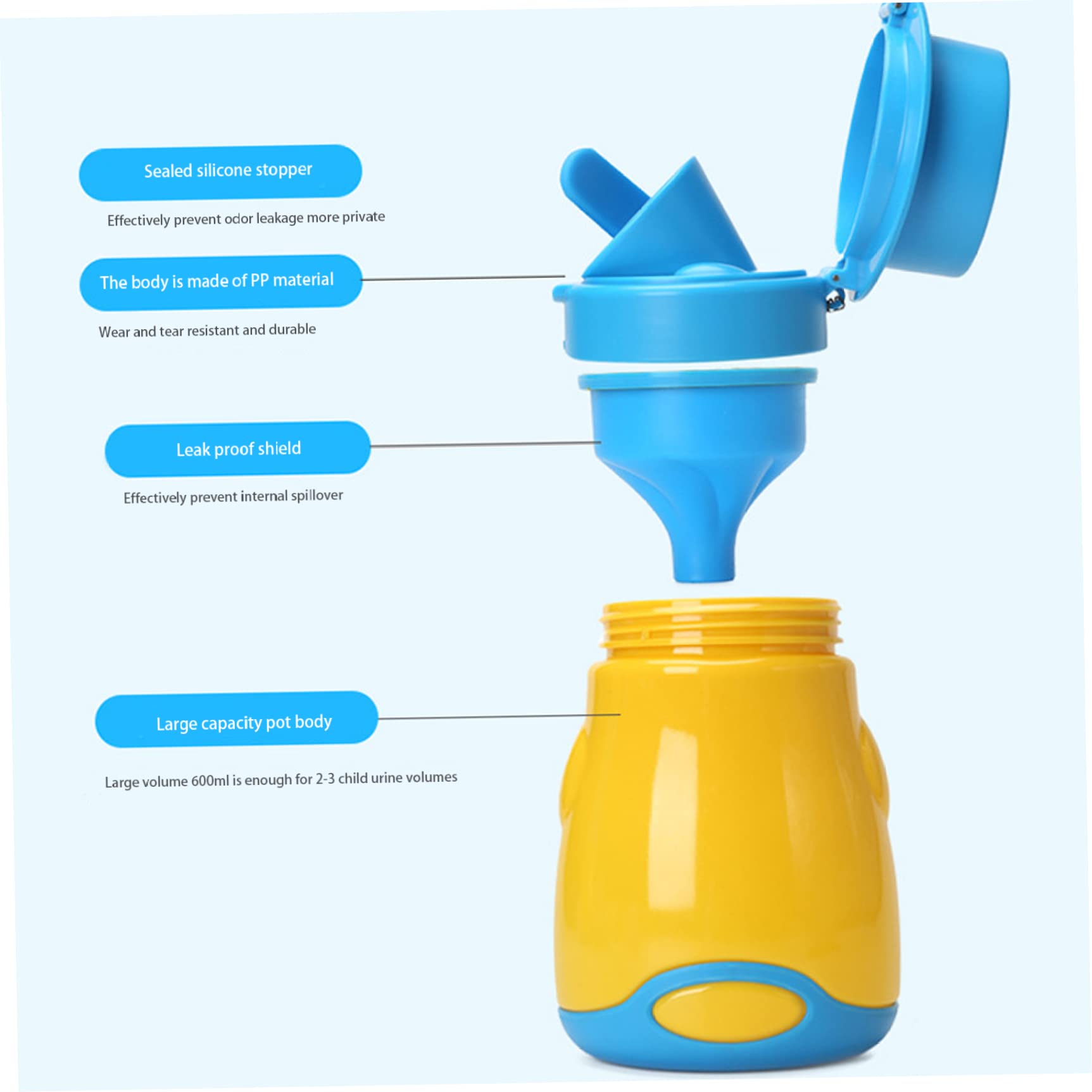 Portable Travel Potty for Toddlers - Kids Training Toilet & Urinal Cup for Boys & Girls - Emergency Camping Toilet for Outdoor, Travel & Home Use