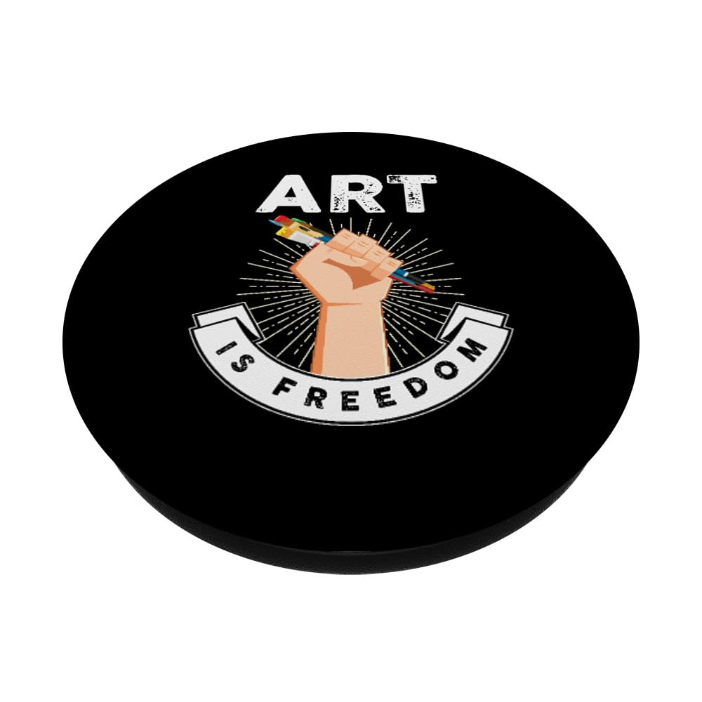Art is Freedom PopSockets Standard PopGrip - Swappable Phone Grip & Stand for Artists, Teachers & Students - Perfect for Phones, Tablets & Sketchbooks | Great Gift for Art Lovers, Classroom Use & Creative Projects