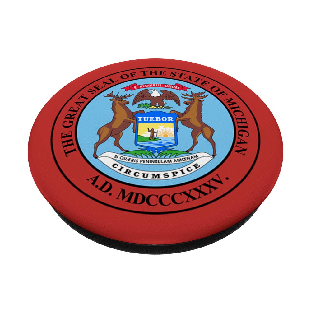 Michigan State Seal Flag PopSocket - USA Swappable Phone & Tablet Grip | Perfect for College Dorms, Office Decor & American Pride Accessories