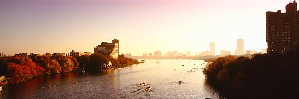 Peel & Stick Boston City Skyline Wall Mural - Charles Regatta Design (48x16 Inch) - Perfect for Home Decor, Office & Nursery Wall Art
