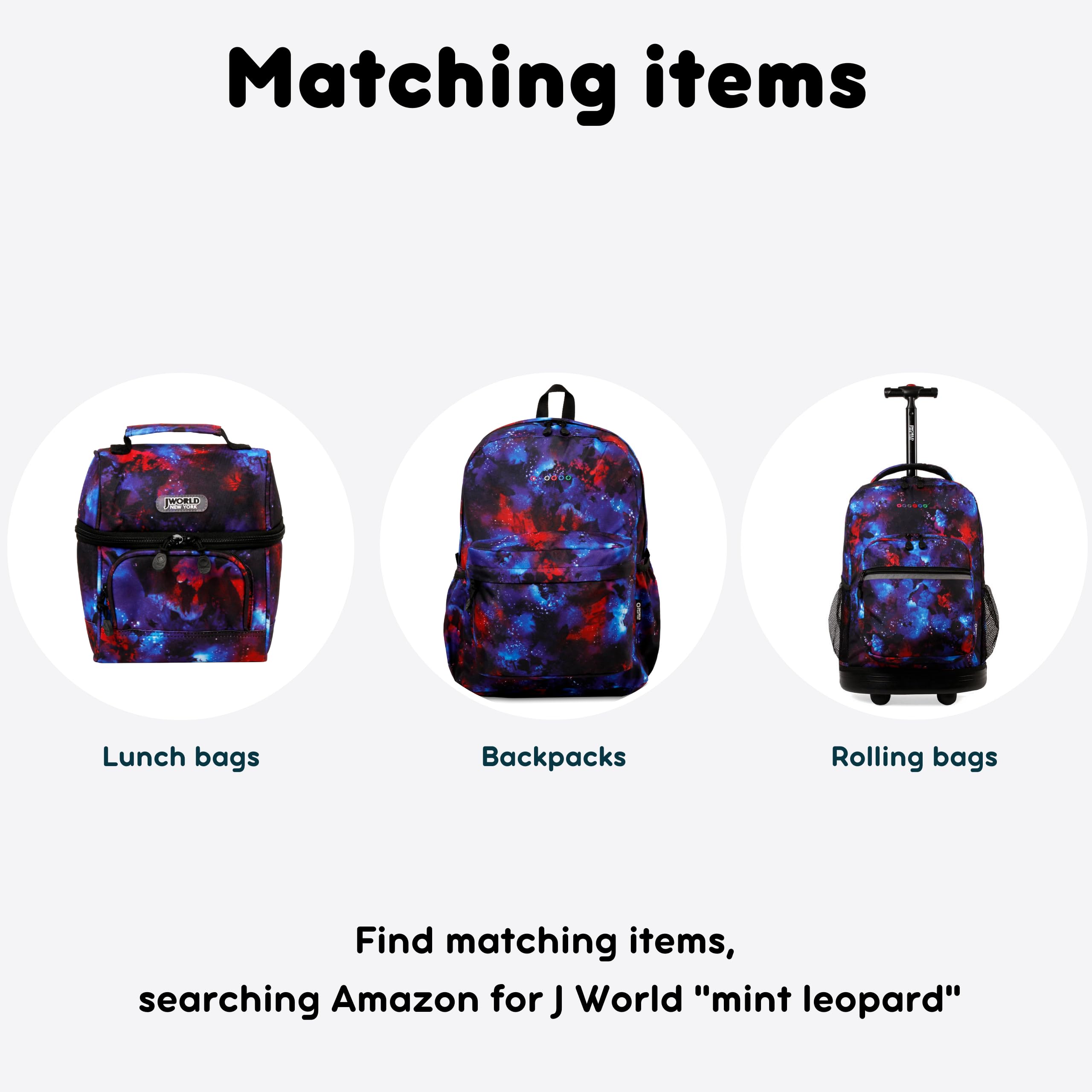 J World Corey Kids Insulated Lunch Bag for Girls & Women - Mint Leopard Print Leakproof Lunch Box for School, Work & Picnics