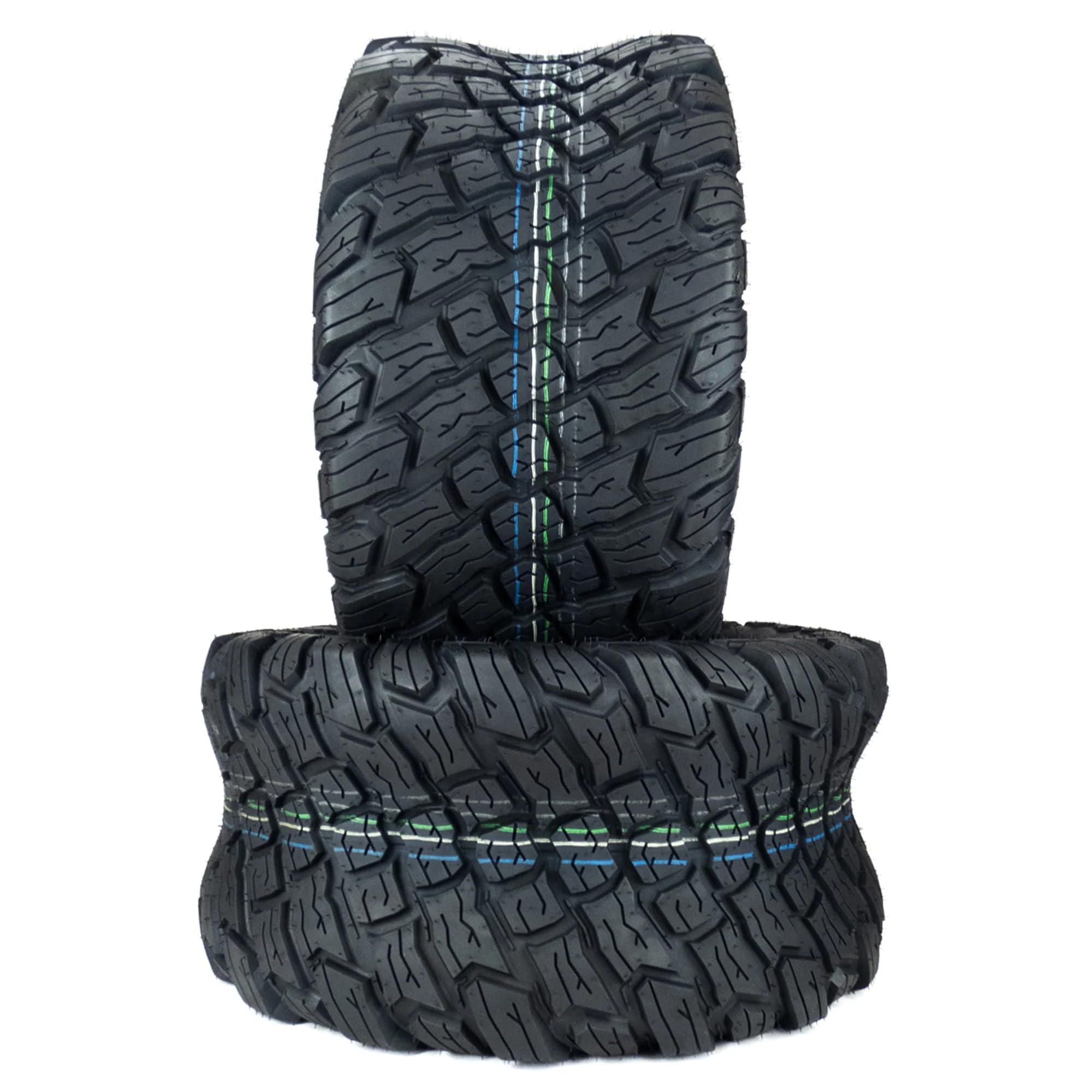 Heavy Duty 24x12.00-12 4-Ply Reaper Turf Tires (2 Pack) - Premium Lawn Mower Replacement Tires for Commercial Landscaping & Tough Terrain