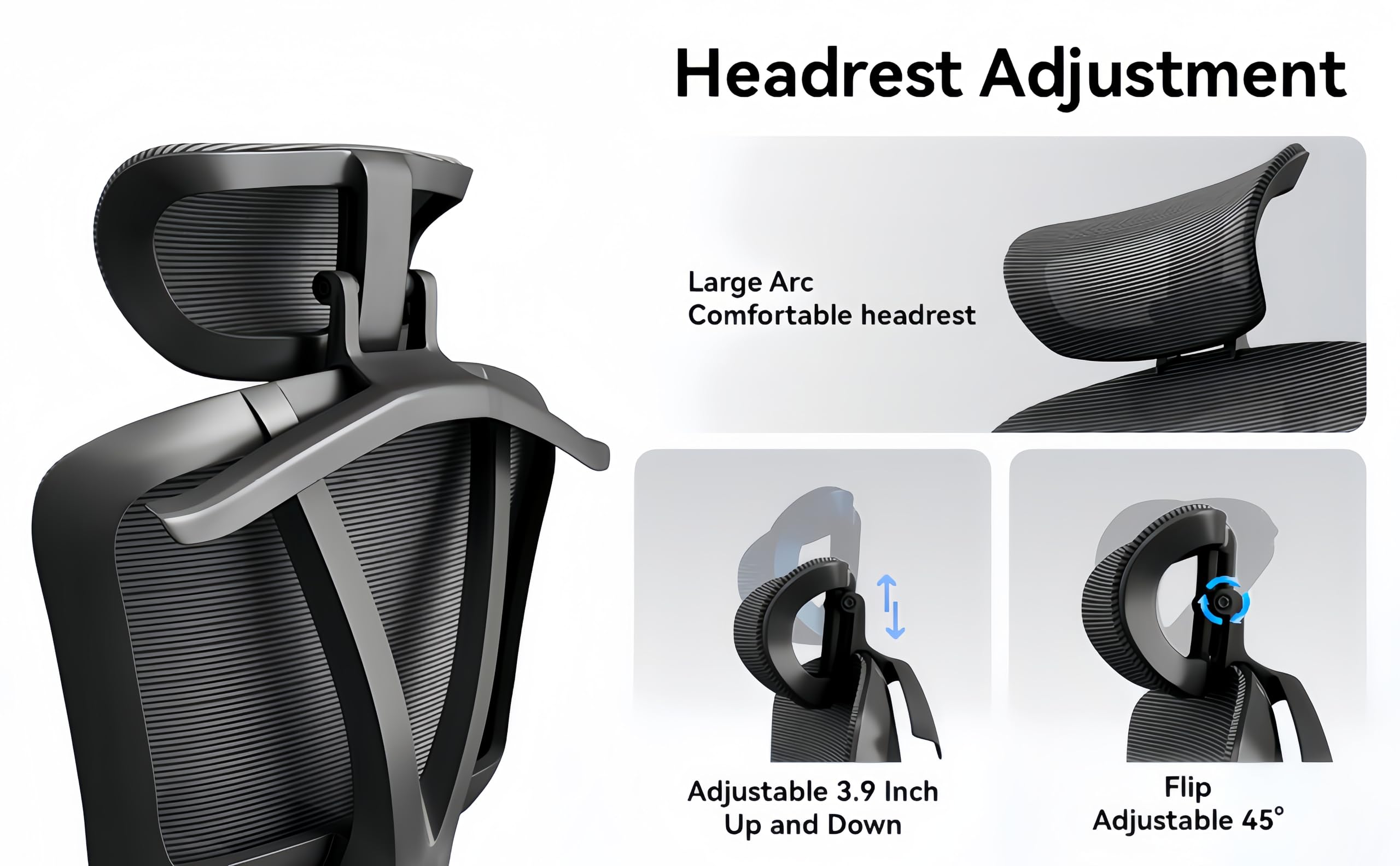 Ergonomic Office Chair - Adjustable Black Mesh Computer Desk Chair for Home Office, Gaming & Business Meetings - Comfortable & Supportive for Long Hours of Work or Study