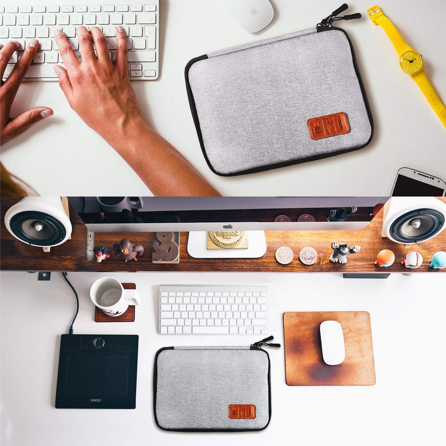 Portable Travel Cable Organizer Bag - Small Electronics Accessories Storage Case for Chargers, Phones, USB Cables & SD Cards with 8 Cable Ties | Perfect for Business Trips, Commuting & Home Office Organization