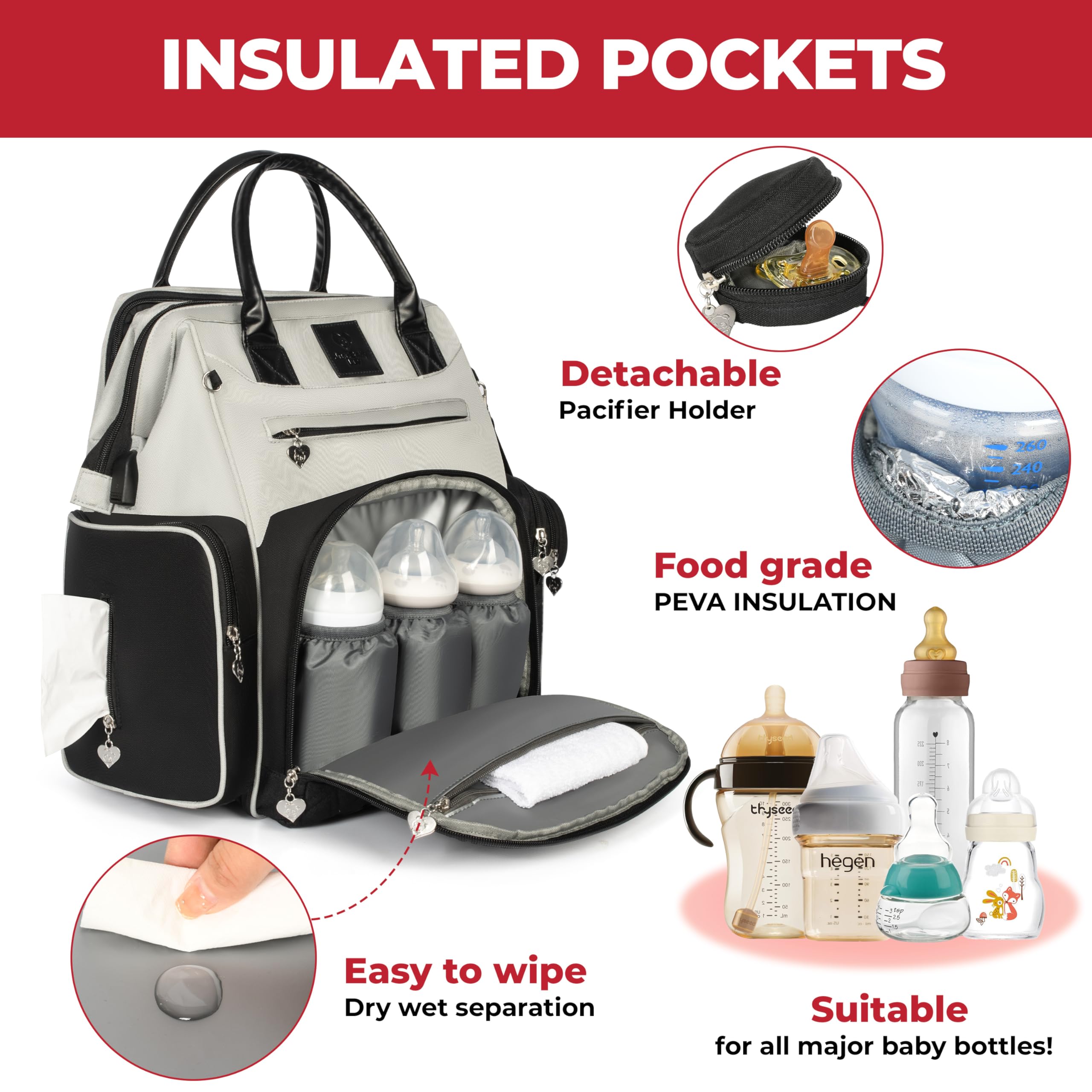 Premium Smart Baby Backpack Diaper Bag with Built-in Changing Station - Heated Pockets, Temperature Control, Insulated Compartments & Water-Resistant Nylon | Perfect for Travel, Daycare & On-the-Go Parents | Organizational Pockets for Baby Essentials | Newborn to Toddler