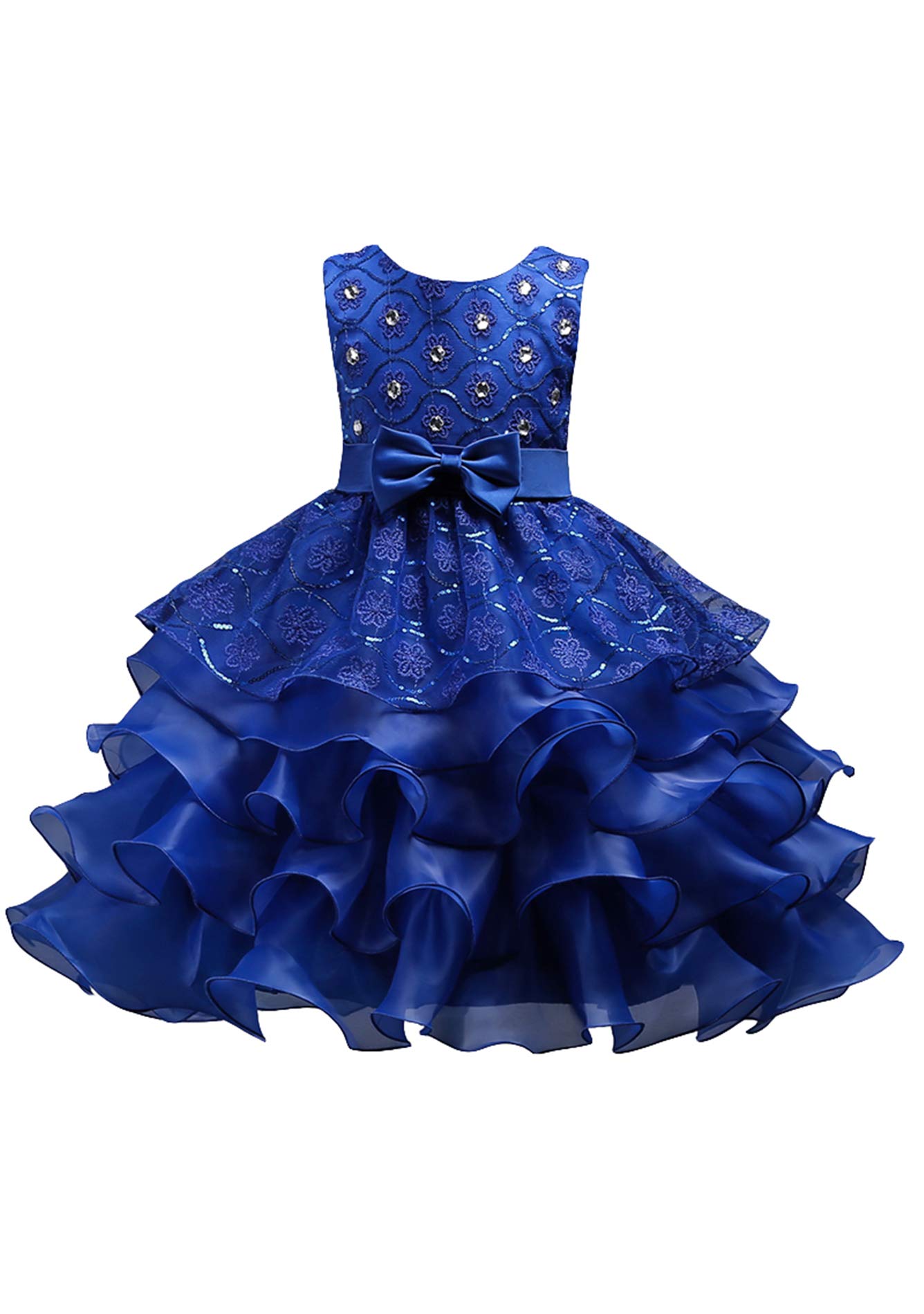 FLITAY Girls' Sleeveless Sequin Party Dress - Elegant Pageant Swing Dress for Summer, Mid-Length Tunic Dress for Pageants, Birthday Parties & Special Occasions