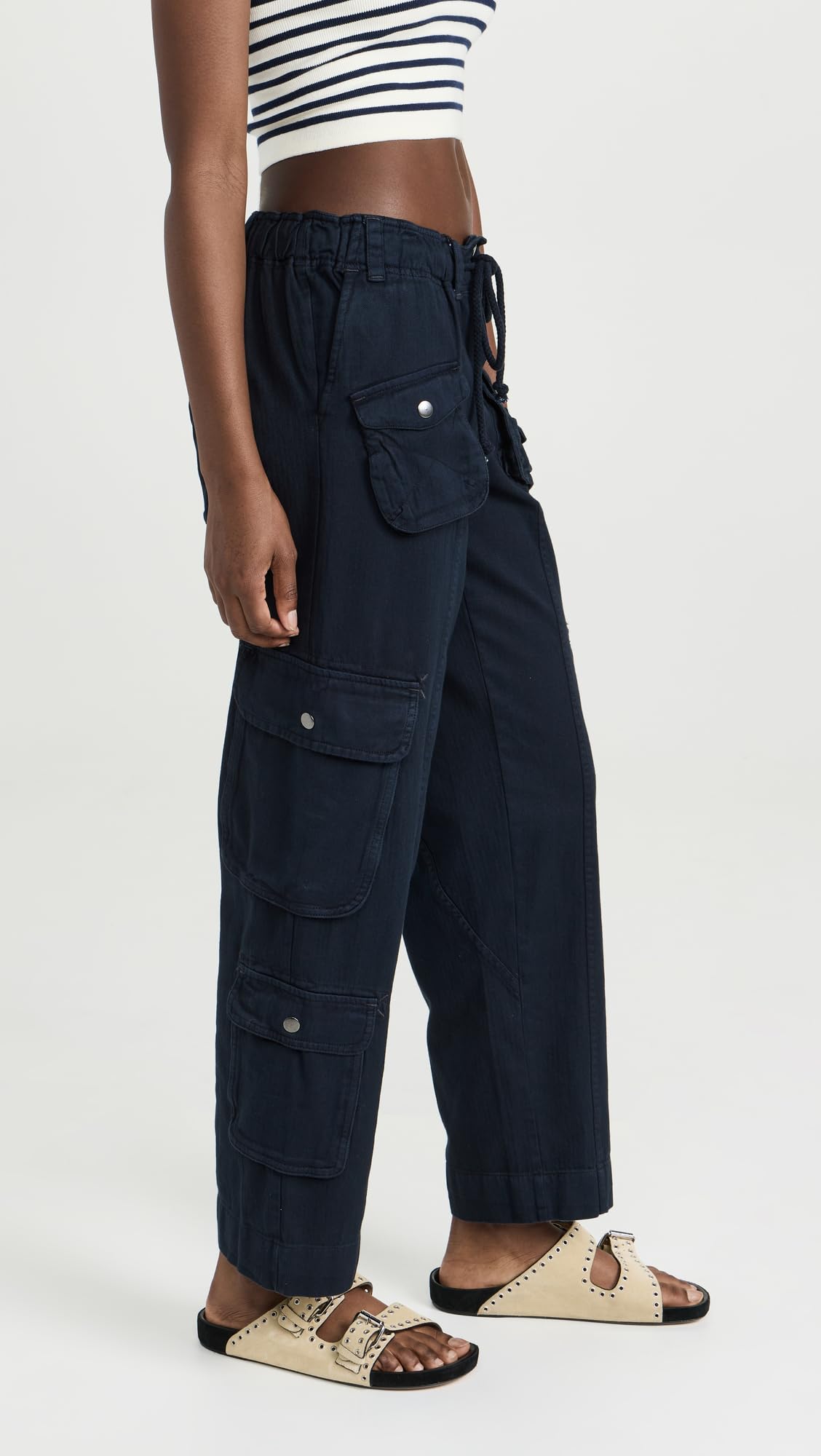Free People Women's Tahiti Cargo Pants - High Waisted Casual & Travel Pants for Women, Comfortable Stretch Fabric with Multiple Pockets | Perfect for Hiking, Yoga, and Everyday Wear