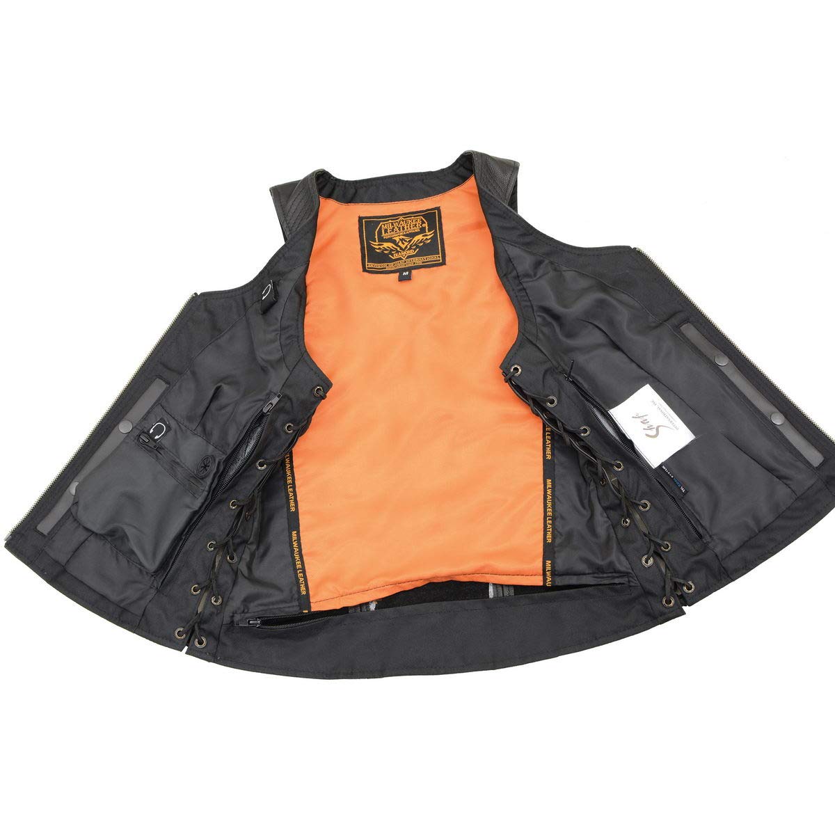Milwaukee Leather MLL4532 Women's Breathable Motorcycle Vest with Cool-Tec Technology - Premium Black Side Laced Biker Jacket for Riding & Outdoor Adventures - Summer Cruising, Motorcycle Events, Biker Gatherings & Daily Commuting - Hot Weather Protection & Stylish Urban Riding - Perfect for Motorcycle Enthusiasts & Fashionable Commuters