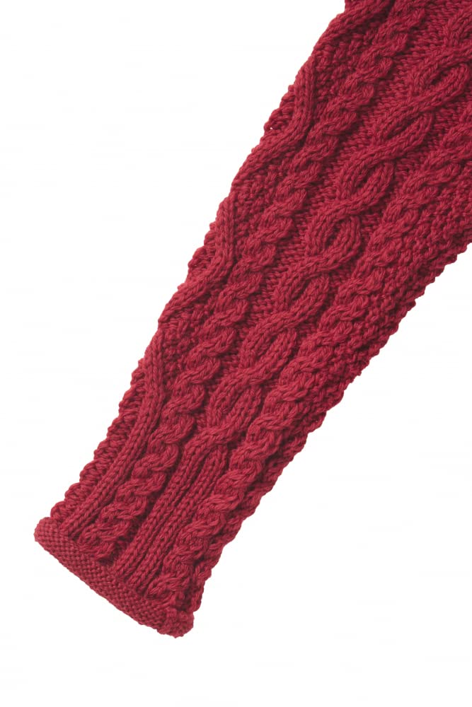 Aran Crafts Women's Traditional Irish Funnel Neck Sweater - 100% Merino Wool, Warm Winter Knitwear for Women, Perfect for Christmas Gifts & Cozy Outfits