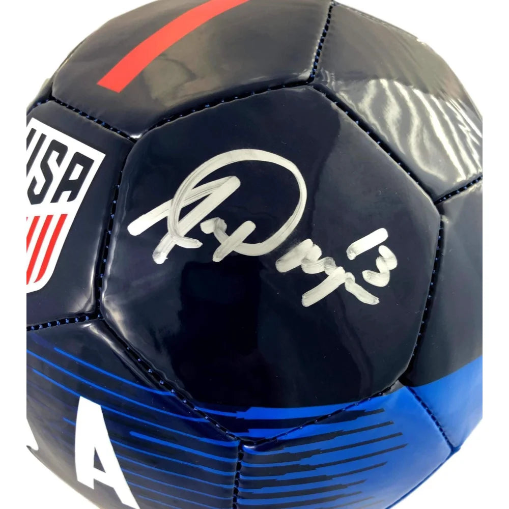 Authentic Megan Rapinoe & Alex Morgan Dual Signed USA Soccer Ball with COA - Lojo World Cup Autograph - Perfect for Soccer Memorabilia Collectors, Sports Fans & Gift Giving