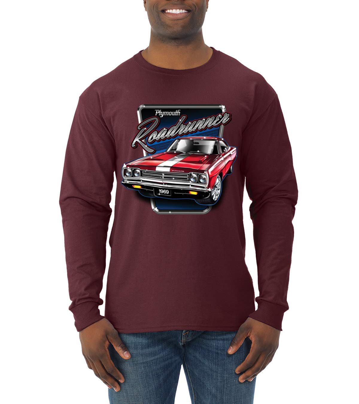 Vintage 1969 Plymouth Roadrunner Classic Retro Men's Long Sleeve T-Shirt | American Muscle Car Apparel for Car Enthusiasts & Collectors | Perfect for Casual Wear, Car Shows & Gift Giving