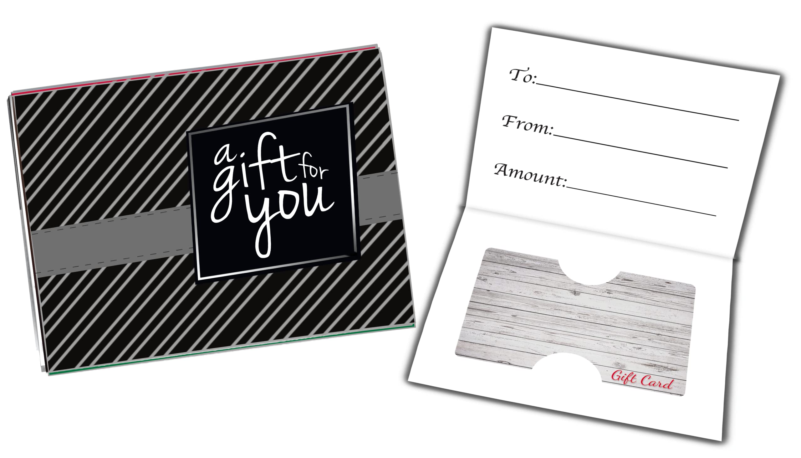 500 Pack Premium Gift Card Presenters with Black Stripe - Elegant Gift Box Inserts for Weddings, Birthdays & Corporate Events (Ideal for Retail, Hotels & Customer Appreciation)