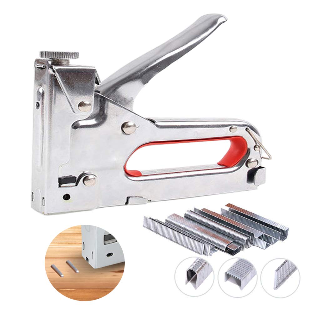 Heavy Duty Manual Staple Gun Kit - 3-in-1 Steel Tacker Tool for Upholstery, Carpentry & Home Decor with 3000 Staples (19×16.2×2.8cm) - Perfect for Furniture Repair, DIY Projects & Crafting